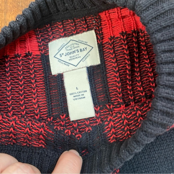 Buffalo Plaid St. John’s Bay Sweater. Size Large. - Picture 3 of 5